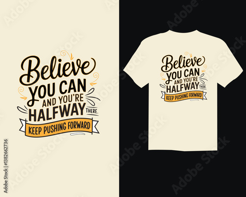 modern and creative typography t shirt design with yollow,white and black colour Motivational Quote