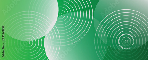 abstract green background with glowing gray lines circles