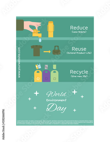 World Environment Day with Soft Pastel Color Poster in a Clean Flat Style