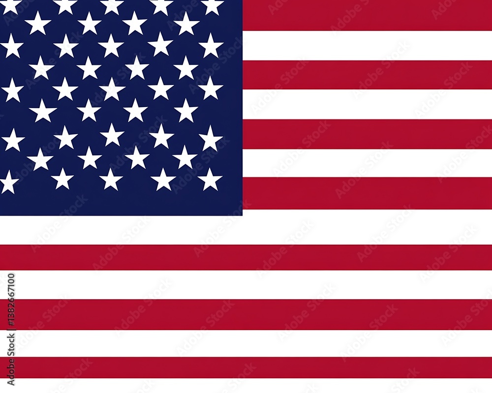 Naklejka premium The United States flag featuring stars and stripes displayed proudly