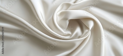 Smooth, Ivory Silk Fabric Drape