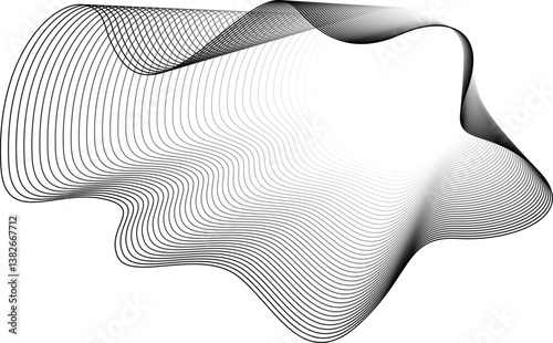 Rounded square line with blending modern. Technology style, future, science, digital. Overlay vector lines