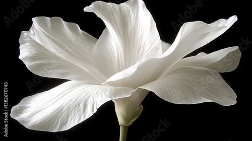 A close up photograph of a beautiful white flower blooming