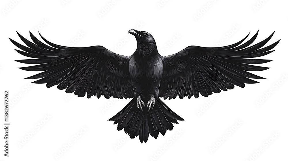 Fototapeta premium Detailed black raven artwork pictures