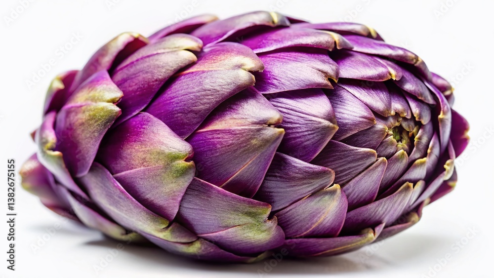 Fototapeta premium Fresh Purple Artichoke Close-up, High-Resolution Culinary Stock Photo
