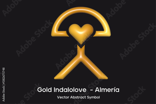 Indalolove symbol vector gold 3d
