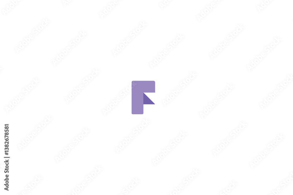 Minimal Letter F Rectangular Fold Paper Gem Logo Minimal Letter F Rectangular Fold Paper Gem Logo