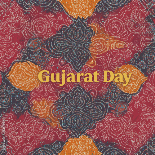 Gujarat Day Text on Traditi...