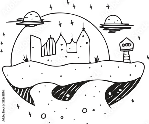 flat design backdrop Northern Lights Over Coastal Village concept as A coastal village basks in the glow of the northern lights offering a harmonious blend of civilization