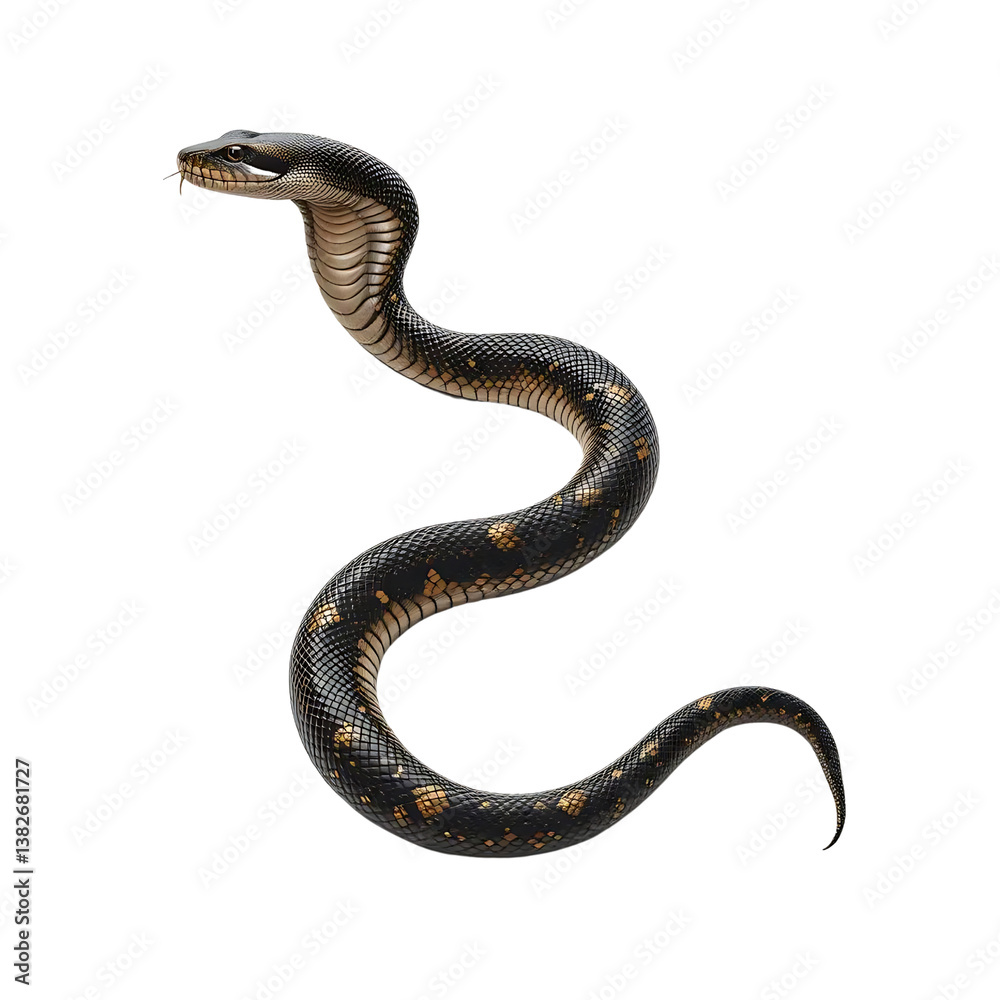 Fototapeta premium Patterned Snake isolated on transparent background