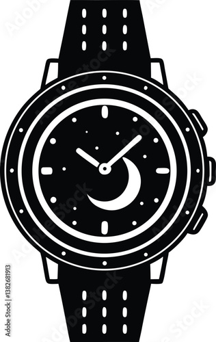 Wrist watch silhouette Vector design
