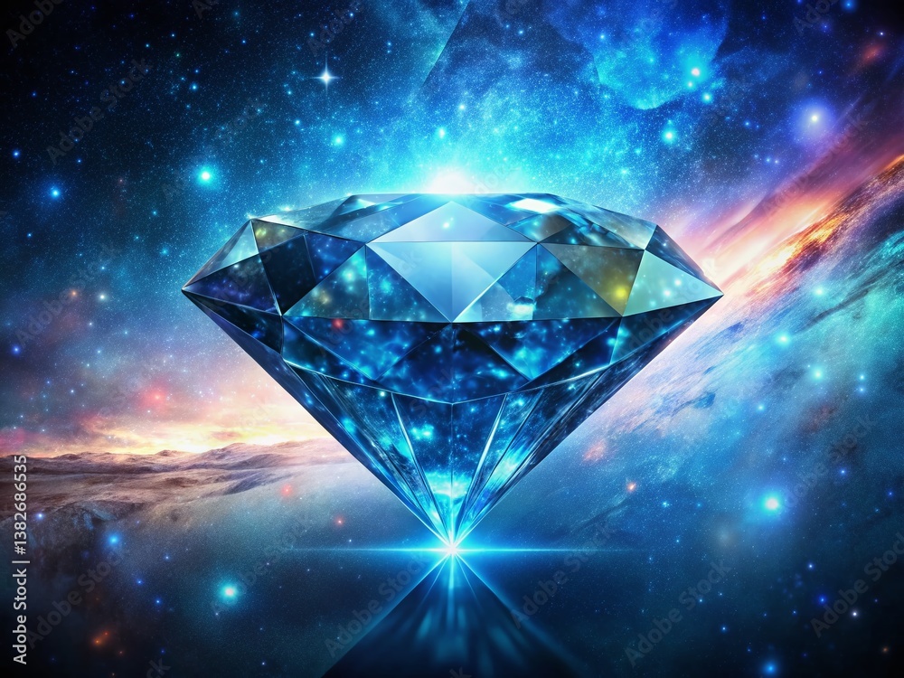 Glowing Blue Diamond Background: Surreal Abstract Photography Stock Photo Glowing Blue Diamond Background: Surreal Abstract Photography Stock Photo