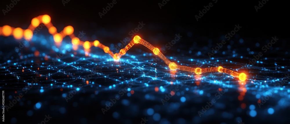 Obraz premium Abstract Data Visualization: Network Decline