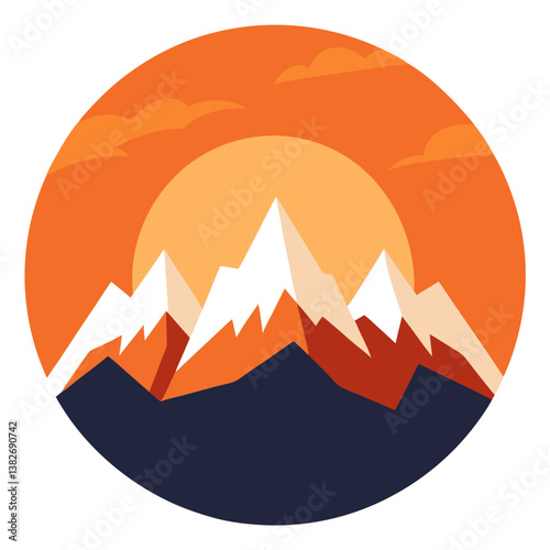 Majestic mountain range at sunrise