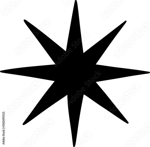 Bold Geometric Eight Point Star