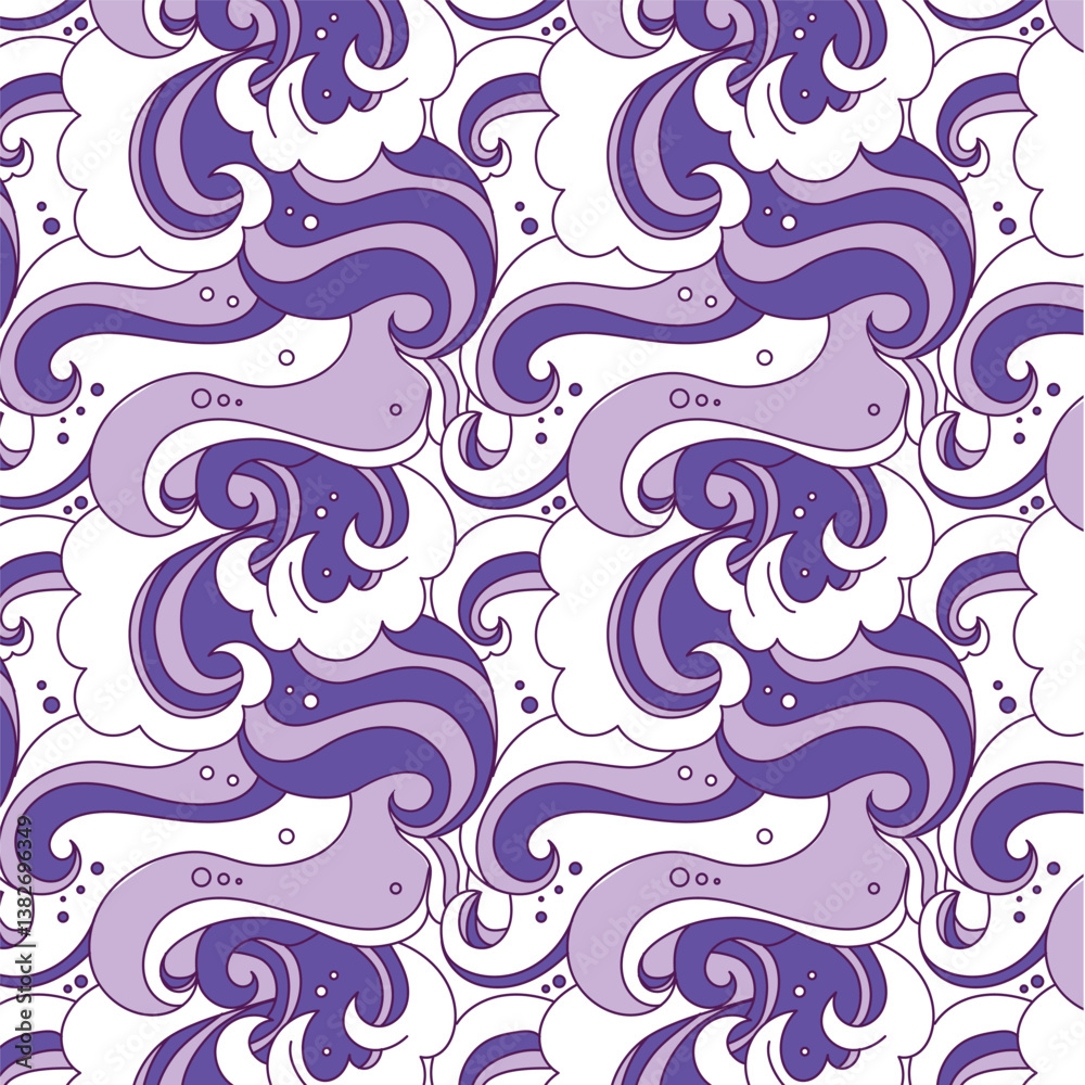 waves pattern. hand drawn waves illustration background.