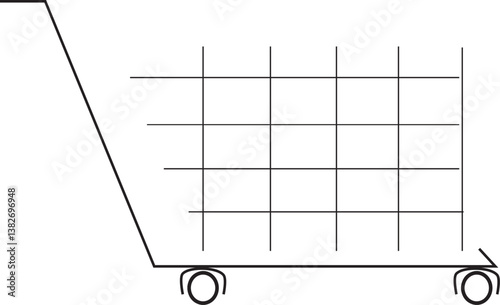 Illustrator Trolley icon, suitable as a symbol, website, mobile, template, flat, outline icon