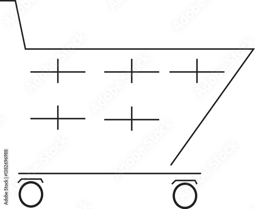 Illustrator Trolley icon, suitable as a symbol, website, mobile, template, flat, outline icon