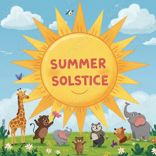 Sunny Summer Solstice Illus...