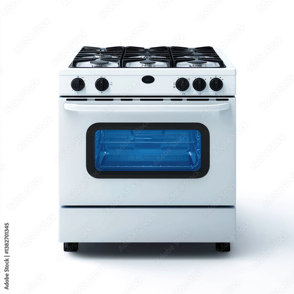 Modern induction range with sleek design, featuring blue oven interior and multiple knobs for precise temperature control. Ideal for contemporary kitchens and cooking enthusiasts Modern induction range with sleek design, featuring blue oven interior and multiple knobs for precise temperature control. Ideal for contemporary kitchens and cooking enthusiasts