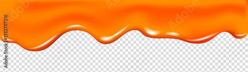 Drips of orange, pumpkin, carrot apricot jam on white background.