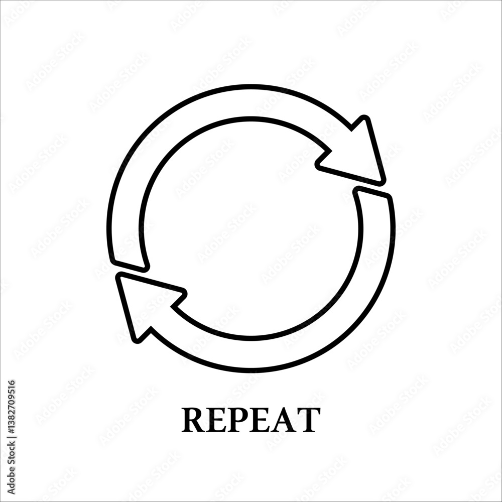 Icon a repeat, isolated against a clean background. Icon a repeat, isolated against a clean background.