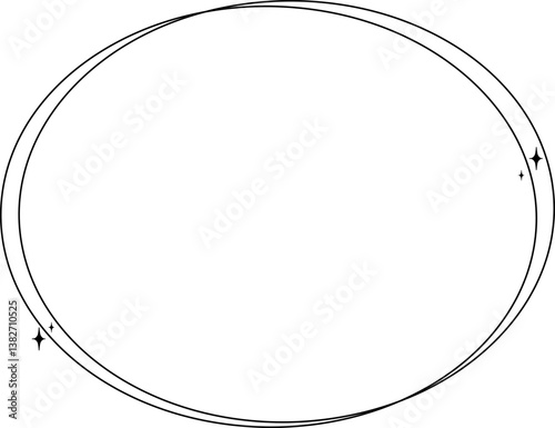 Elegant minimalist stars frame ornamental simple element