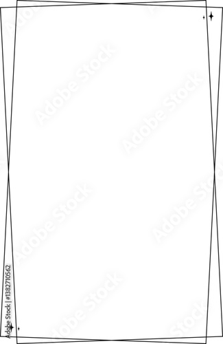 Elegant minimalist stars frame ornamental simple element
