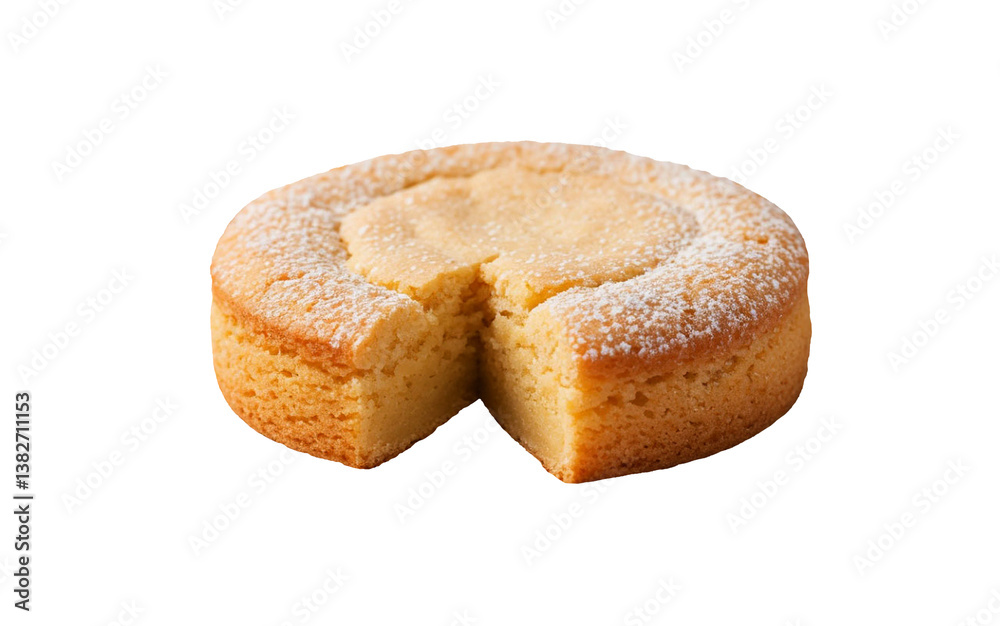 Sponge cake on a transparent background, generated by AI Sponge cake on a transparent background, generated by AI