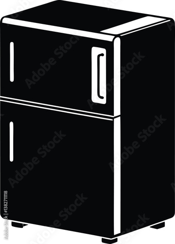 refrigerator black and white silhouette vector design