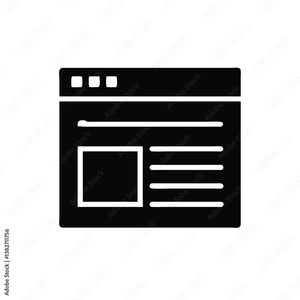 Simple Vector Icon of a Webpage Simple Vector Icon of a Webpage
