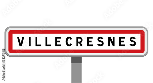 фотографія Panneau sur poteau central de Villecresnes, Val-de-Marne, Île-de-France
