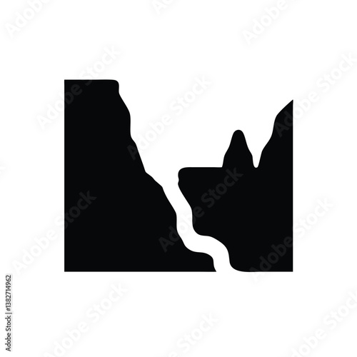 Silhouette of a Canyon and River