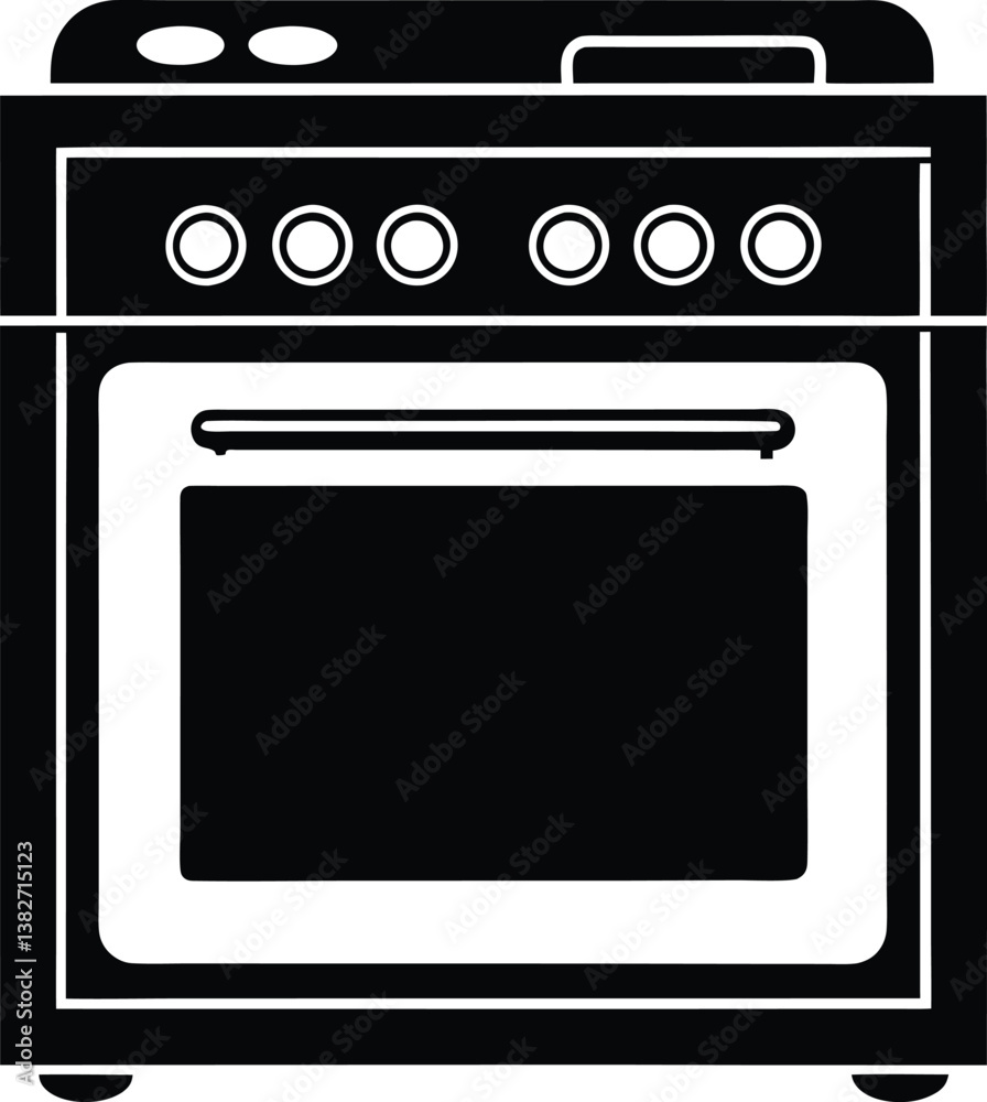oven black and white silhouette vector design oven black and white silhouette vector design