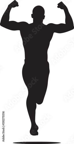 Runner Victory Silhouette | Marathon Winner, Sports Competition Vector Design"