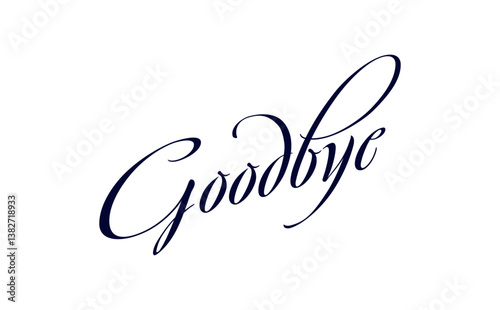 Goodbye（さよなら）のシンプルなレタリング（カリグラフィー）
