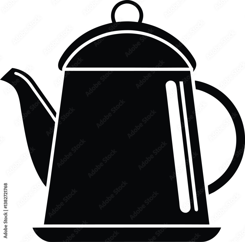 Fototapeta premium kettle black and white silhouette vector design
