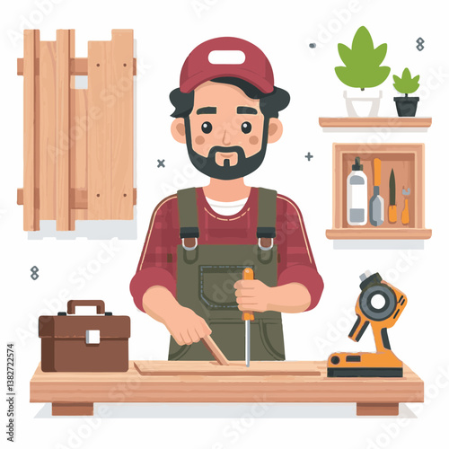 carpenter, wood, carpentry, equipment, construction, workshop, man, person, worker, craft, craftsman, work, professional, timber, tool, plank, home, business, skill, industry, woodwork, job, male, woo