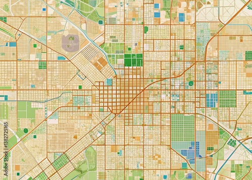 Las Vegas City Map Aerial View - Nevada USA Tourist Attraction Guide