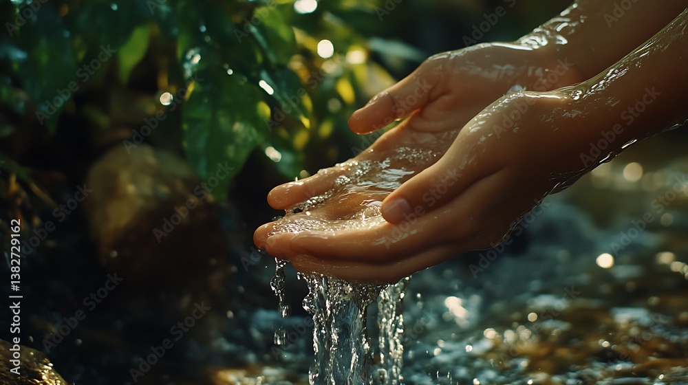 Fototapeta premium Clean hands under flowing stream images