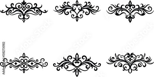 Victorian graphic ornament on white background