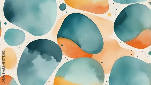 abstract background with circles, edges dissolve softly where colors meet, suggesting the fading nature of recollection