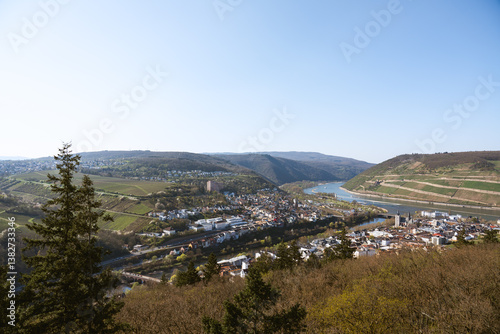 Obraz na płótnie Nahemündung Bingen Rochusberg, April 2025 w salonie