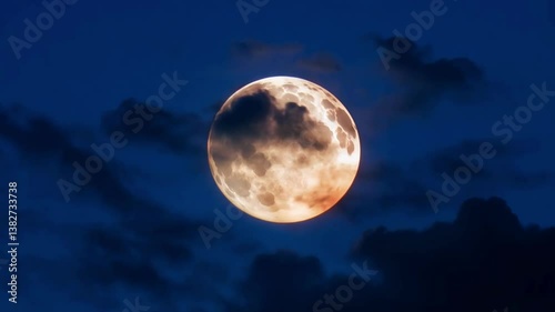 Moonrise over a beautiful landscape with clouds during dusk illuminating the night sky