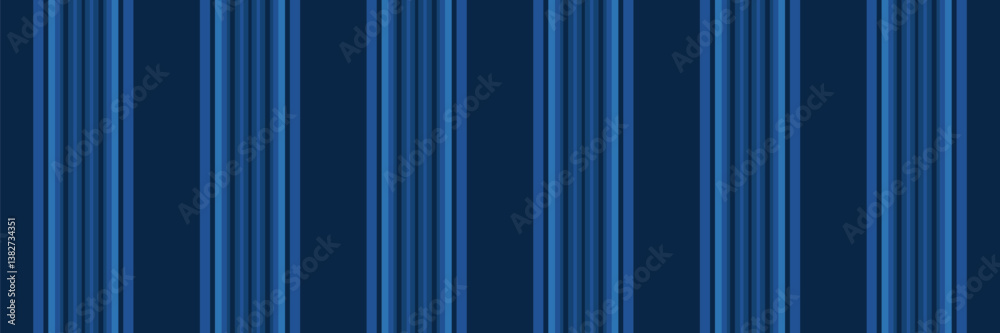 Obraz premium Dcratched texture textile vertical, native pattern seamless stripe. Mastel background lines fabric vector in blue and dark colors.