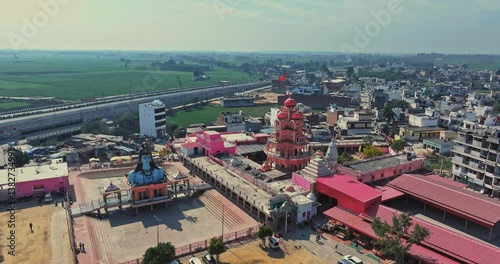 Wallpaper Mural Aerial view of an Indian City and agricultural fields near the Delhi-Chandigarh Highway in Punjab, India. Natural texture for the background. The picturesque countryside of India. Healthy food concept Torontodigital.ca