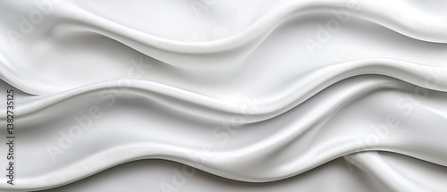 Abstract white gray satin texture background. Beautiful soft blur white pattern natural wave texture background. White gray satin texture that is white silver fabric silk panorama background