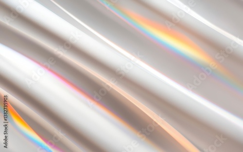 Sunlight background abstract backdrop with light and shadow glare and shine on paper texture rainbow flare. Organic drop diagonal shadow caustic effect with rainbow refraction of light