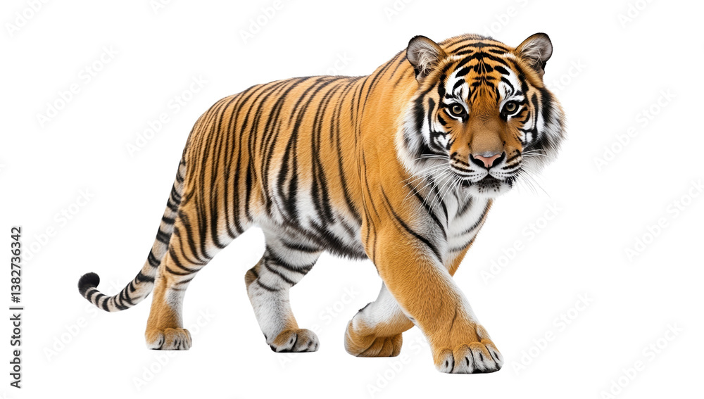 Fototapeta premium Captivating tiger walking gracefully in animal photography