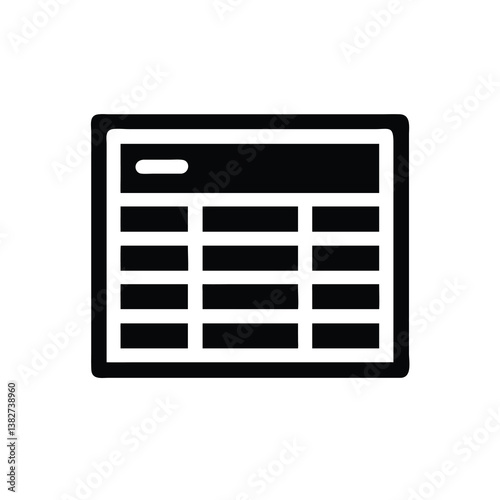 Simple Vector Icon of a Spreadsheet or Table